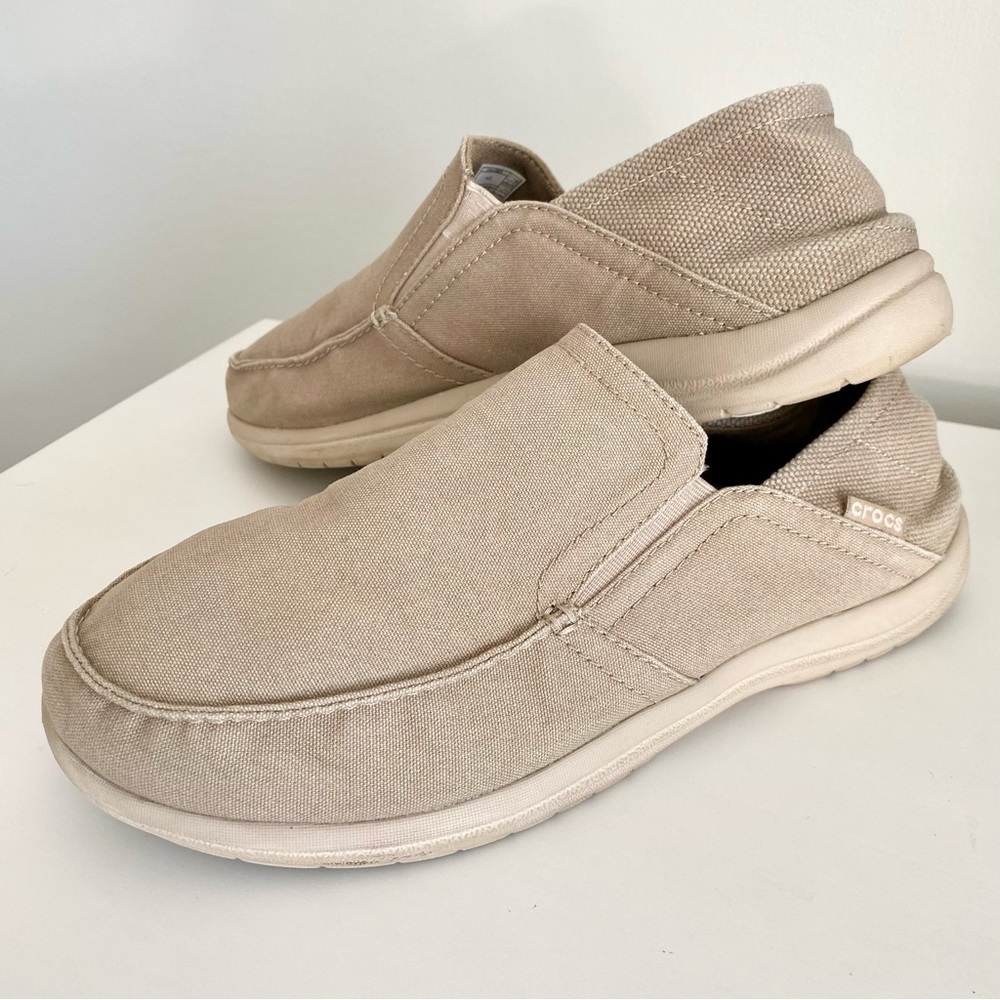 CROCS Men's Beige Tan Slip-On Loafers